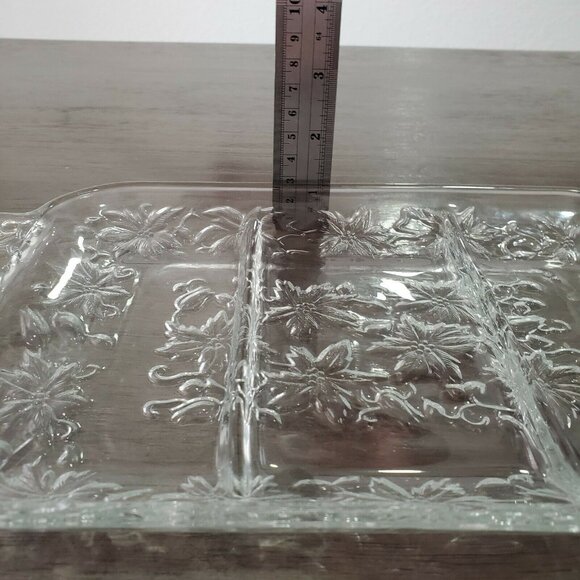 Princess House Fantasia Rectangular 3 Part Dish 12.5" handled relish tray #534 - Picture 9 of 10